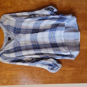 Casual Blue Plaid Shirt